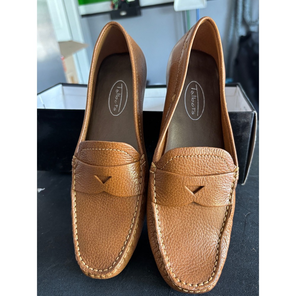 NIB VTG Talbots Nancy5 Dark Caramel Leather Penny Loafers Size 7M